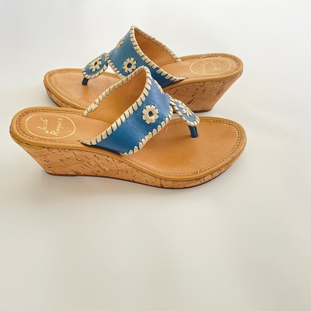 Jack Rogers Blue Wedges Sandals